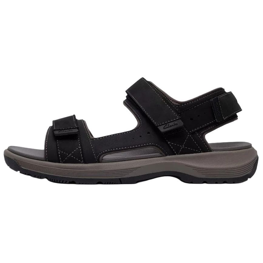 Сандалии с ремешком Clarks Guideview TREK Мужские кожаные пляжные сандалии черного цвета - изображение 1