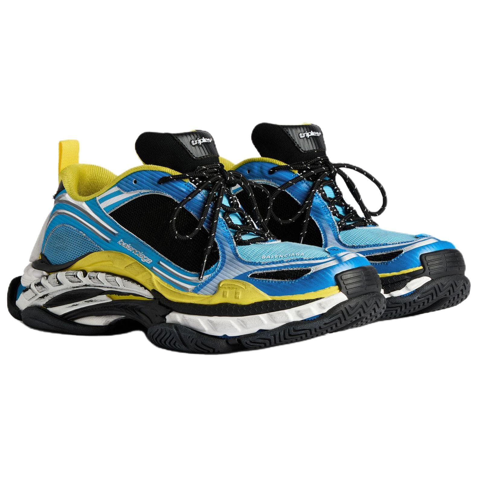 Кроссовки Balenciaga Triple S.2 .2 Low Топ Массивные кроссовки Мужской Синий Белый Желтый - изображение 3