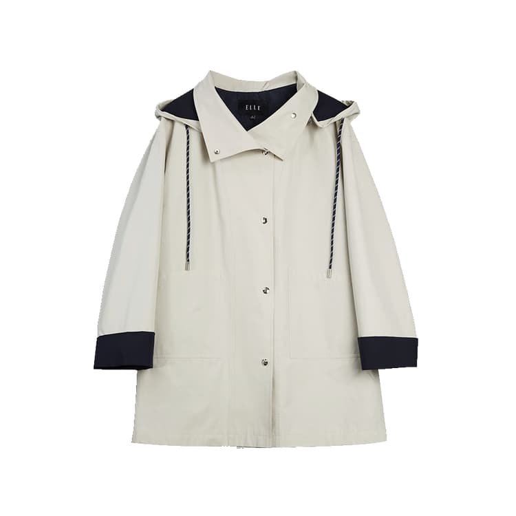 ELLE Light Gray Women's Trench ELLE Светло-серый женский тренч - изображение 1