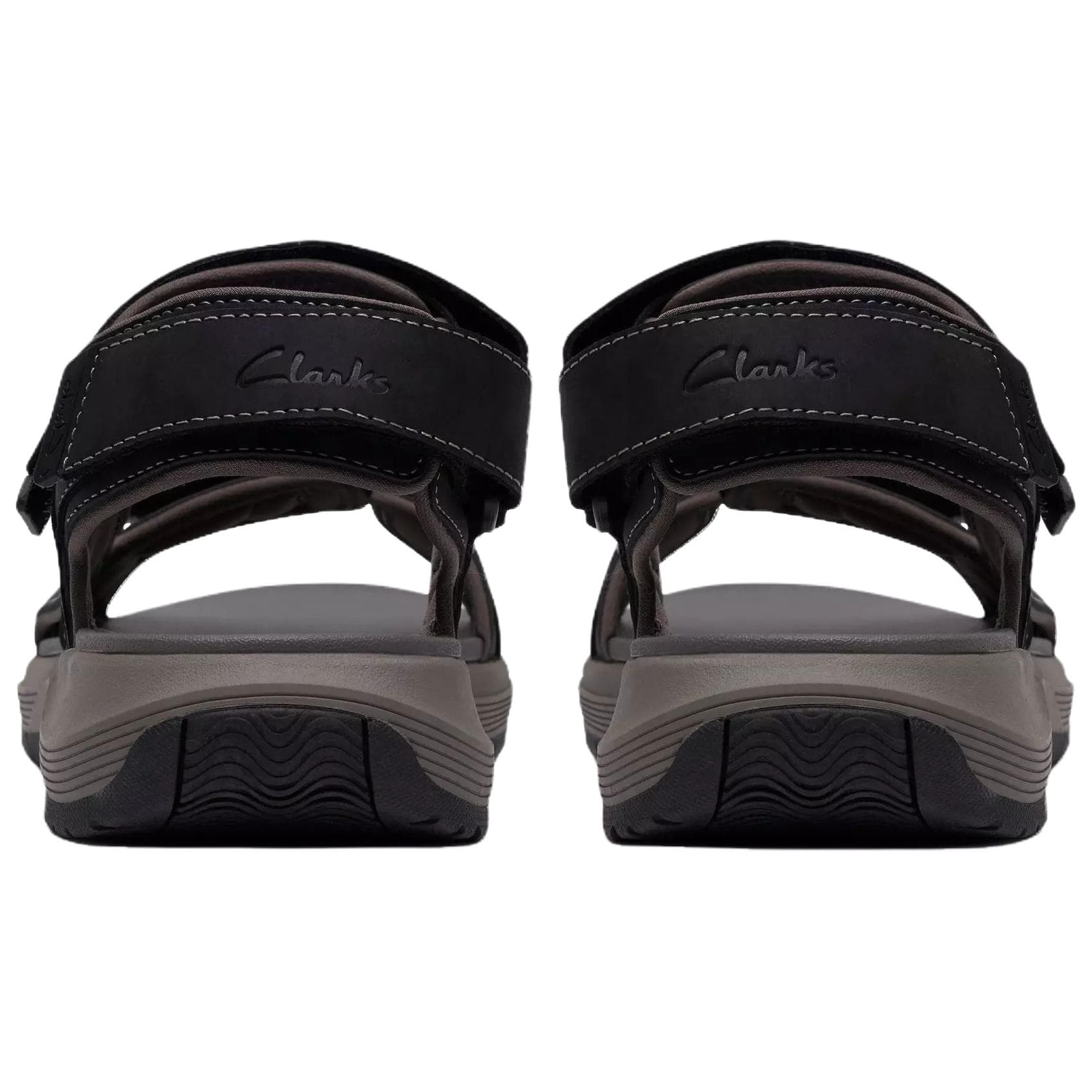 Сандалии с ремешком Clarks Guideview TREK Мужские кожаные пляжные сандалии черного цвета - изображение 4