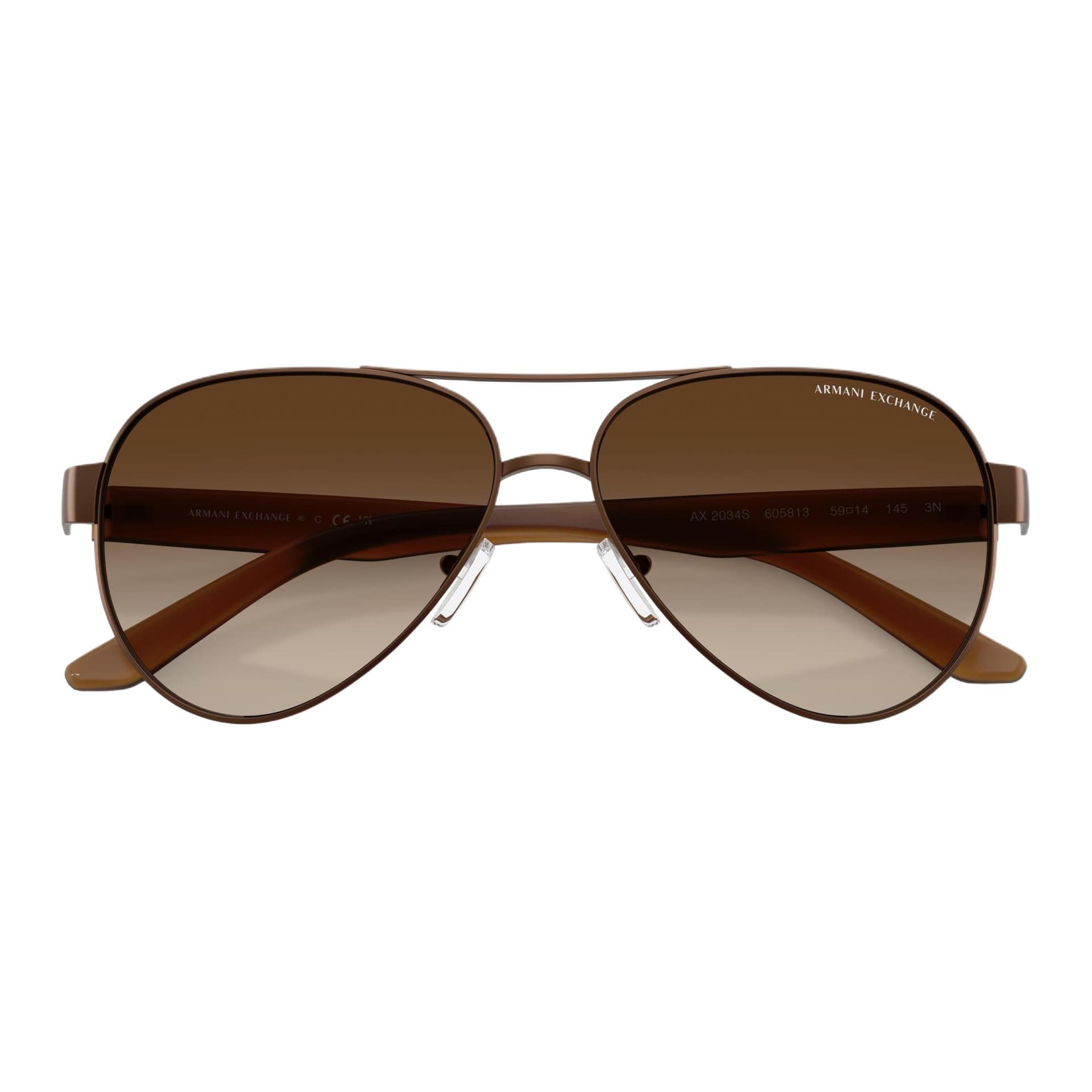 Солнцезащитные очки ARMANI EXCHANGEAE Металлические Aviator Солнцезащитные очки Мужские Коричневые - изображение 4