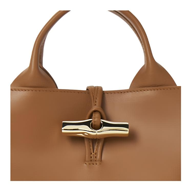 Сумка LONGCHAMP Le Roseau Коровья кожа Сумка Маленькая Женская Cashews Цвет - изображение 4