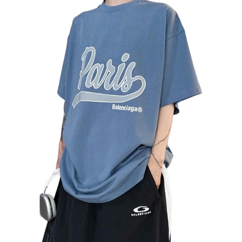 Футболка Balenciaga FW24 Faded Blue Tee - изображение 3