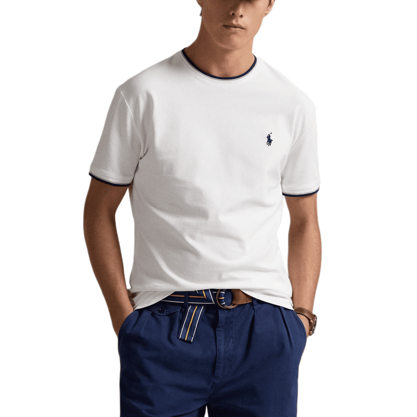 Футболка Polo Ralph Lauren T-Рубашка Классическая Версия Мужская Белая - изображение 3