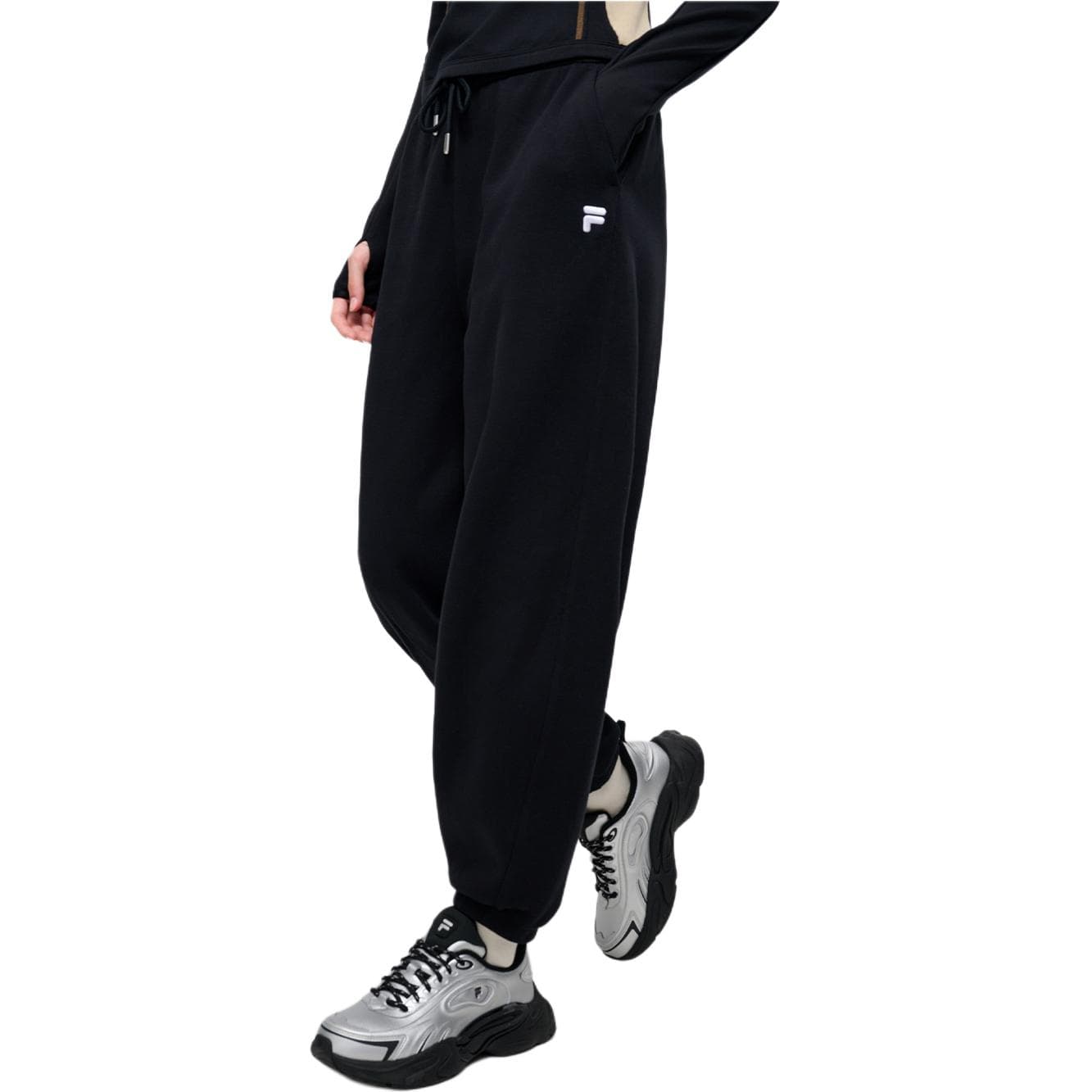 Штаны FILA FUSION Life Вязаные Спортивные Штаны Женские Глубокий Черный - изображение 3