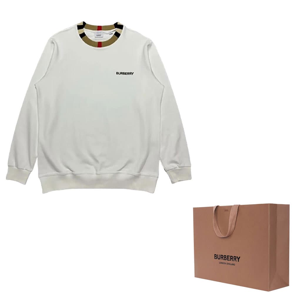 Кофта Burberry Logo Crewneck Sweatshirt White — фото 2