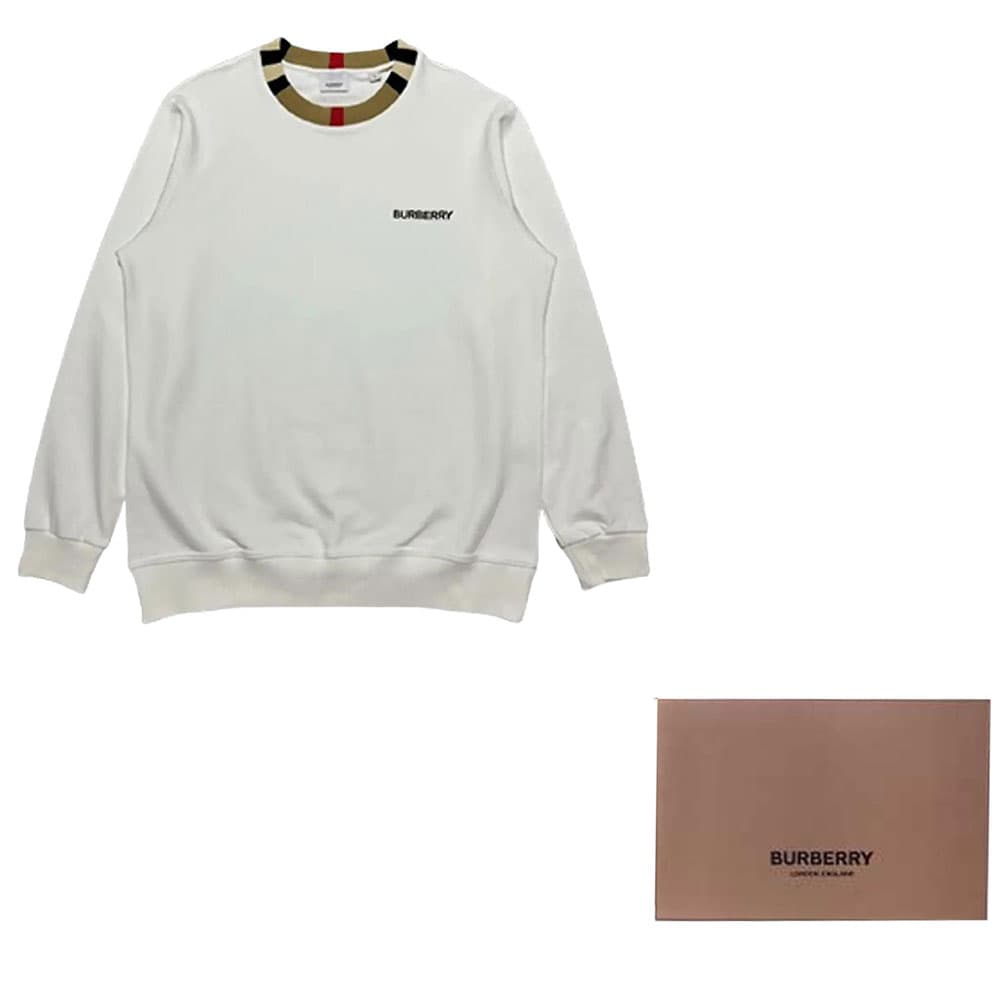 Кофта Burberry Logo Crewneck Sweatshirt White — фото 3