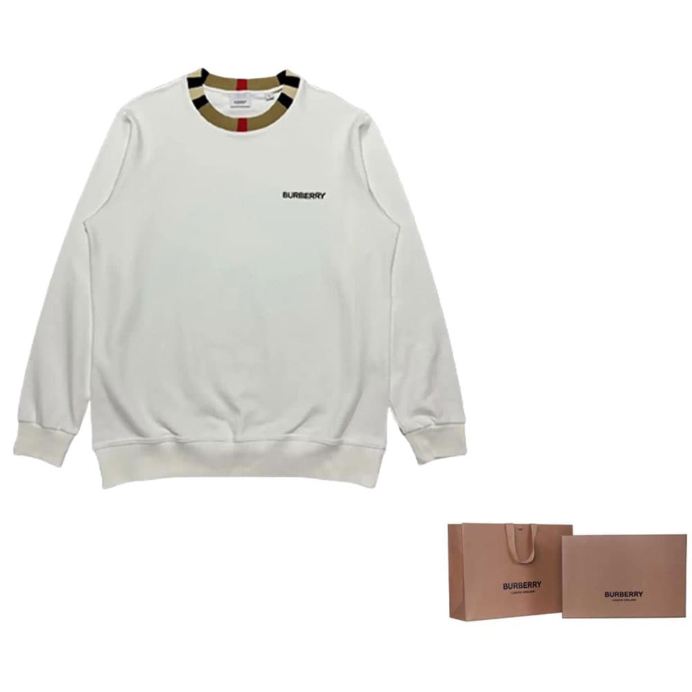 Кофта Burberry Logo Crewneck Sweatshirt White — фото 4