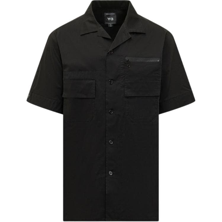 Рубашка Y-3 Black Pocket Shirt Однотонный однобортный рубашки с коротким рукавом мужской - изображение 1