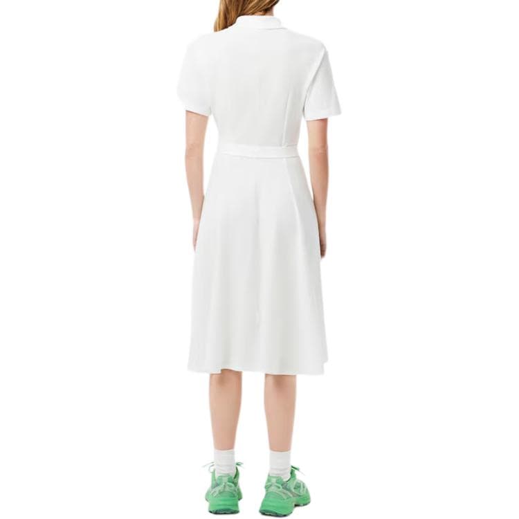 Платье LACOSTE SS25 Короткое платье с короткими рукавами женское белое - изображение 6