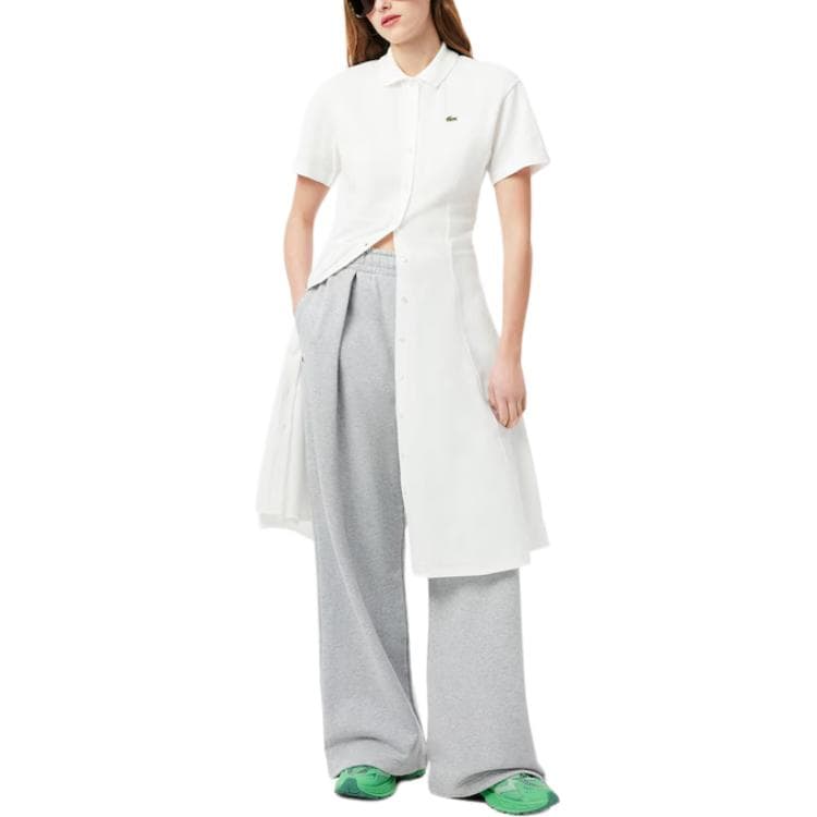 Платье LACOSTE SS25 Короткое платье с короткими рукавами женское белое - изображение 5