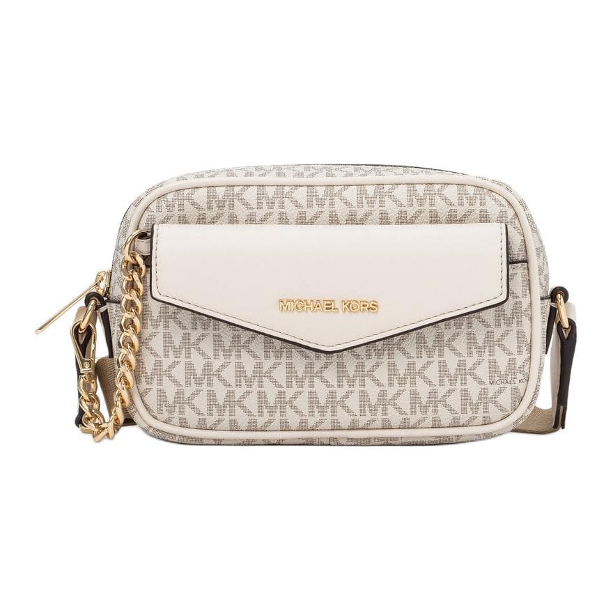 Сумка через плечо MICHAEL KORS Maisie Покрытый холст Камера Сумка Сумка через плечо Маленькая Женская Светло-кремовая - изображение 1