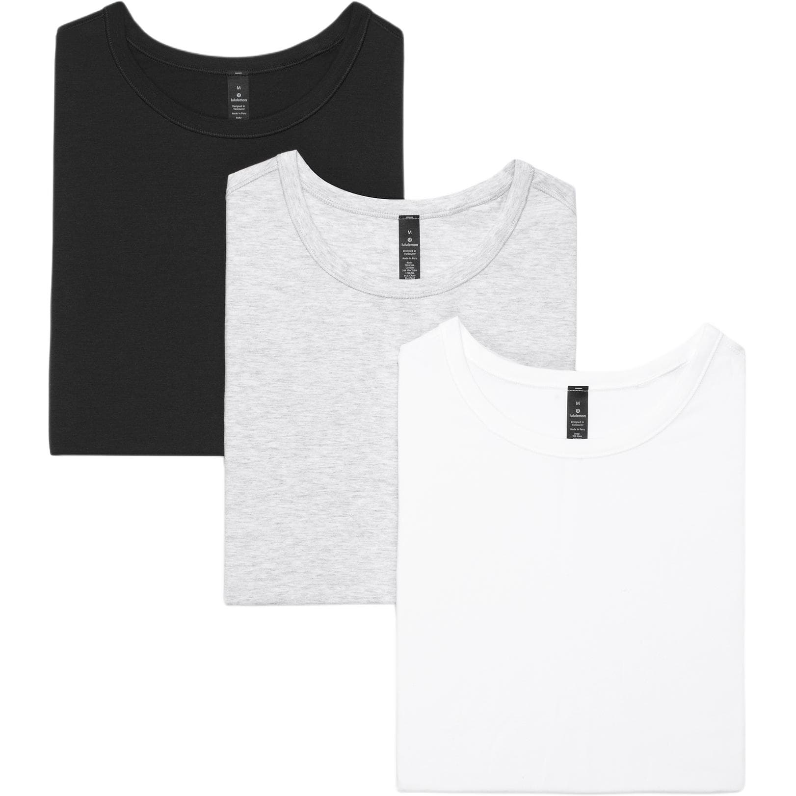 Футболка Lululemon 3 пачки (белый + серый + черный) мужские футболки - изображение 1
