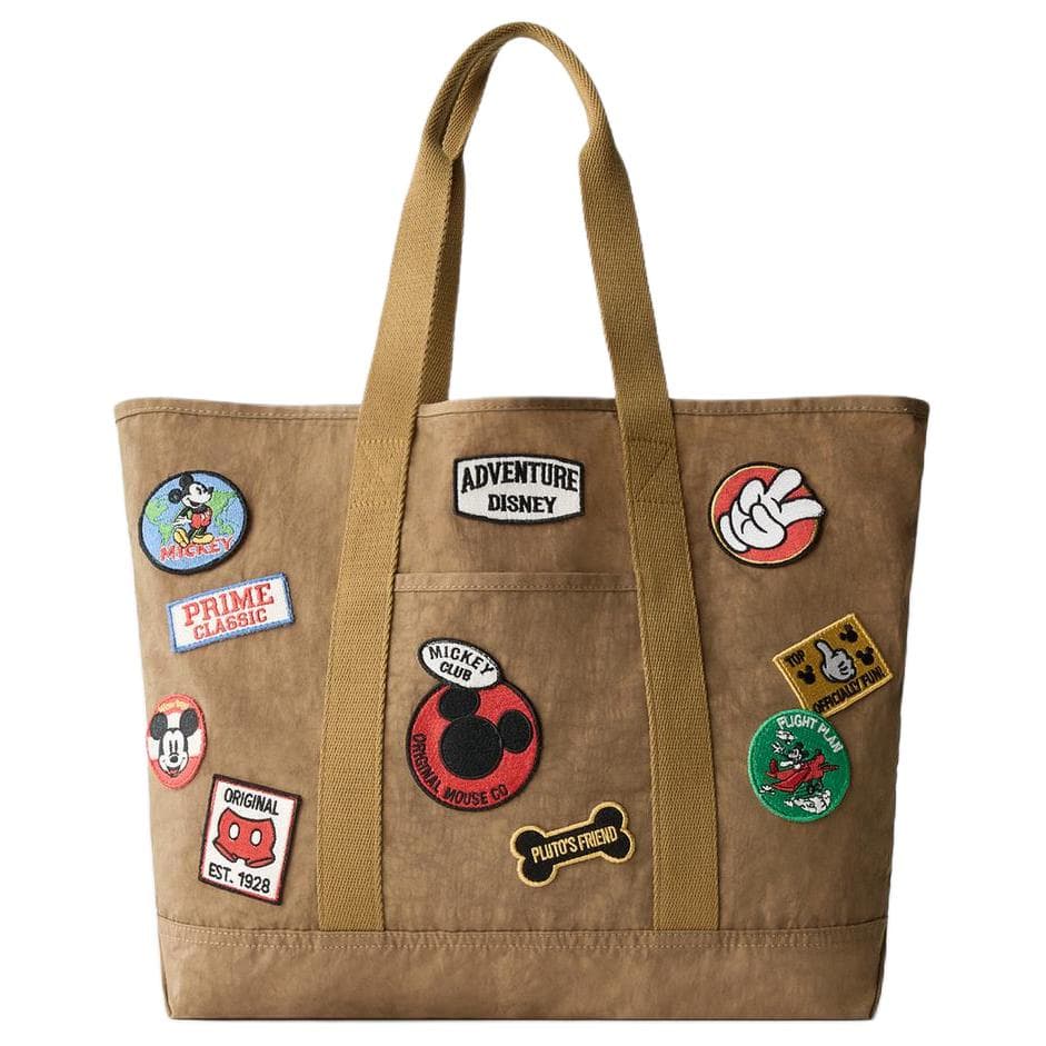 Мини-сумка ZARA x Disney Disney Коллаборация Mickey Mouse Нейлоновая Сумка для покупок Сумка через плечо Женская Коричневая - изображение 1