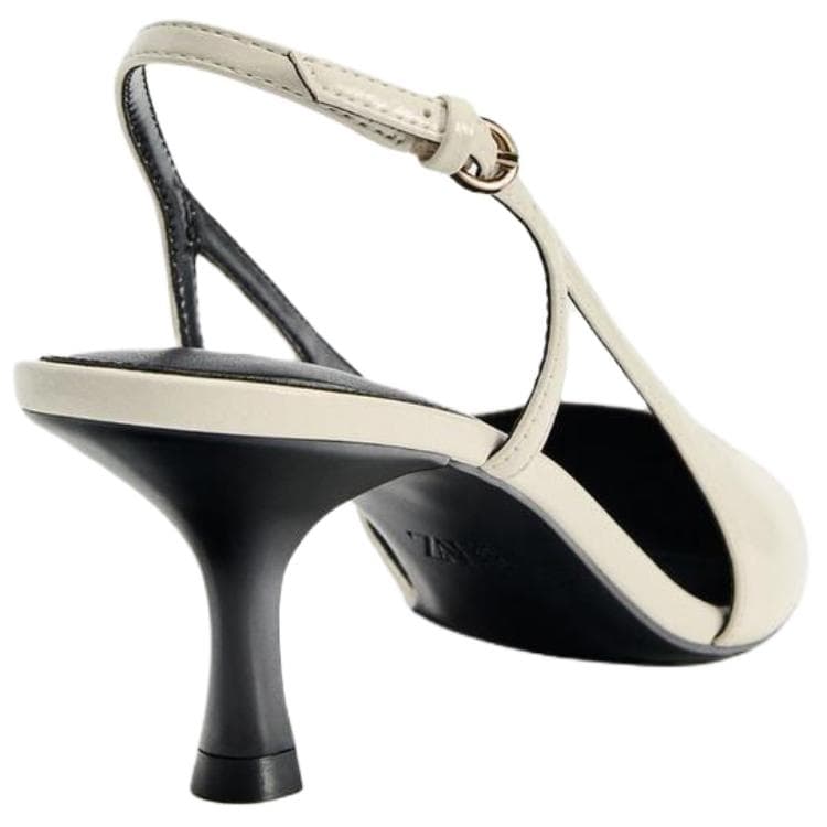 Туфли ZARA PU (полиуретан) Узкий каблук Высокие каблуки 6 см Женские Белые - изображение 4
