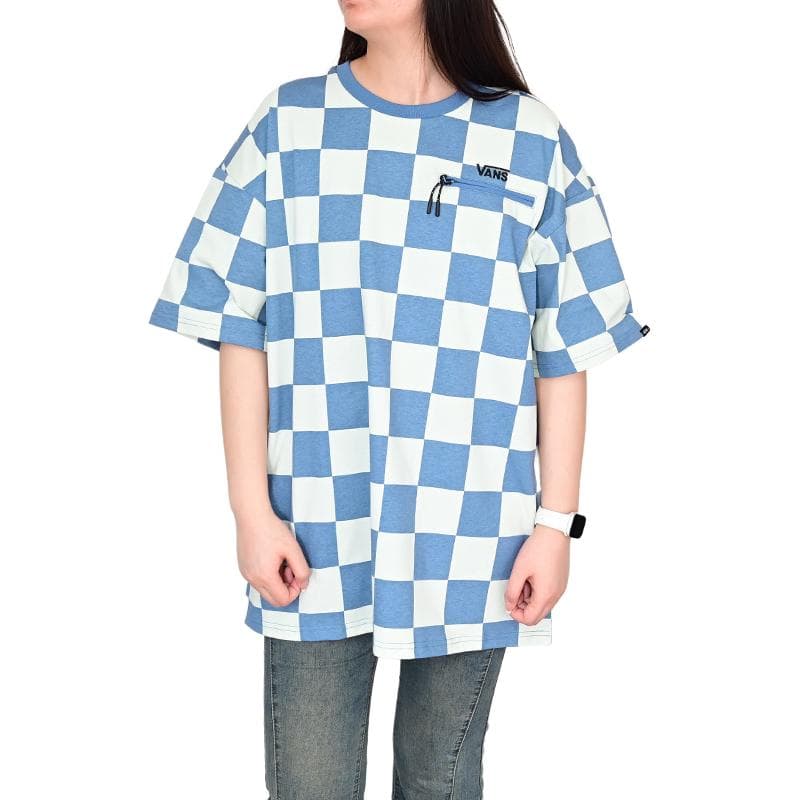 Футболка Vans T-Shirt Мужская Синяя Шахматный Узор - изображение 3