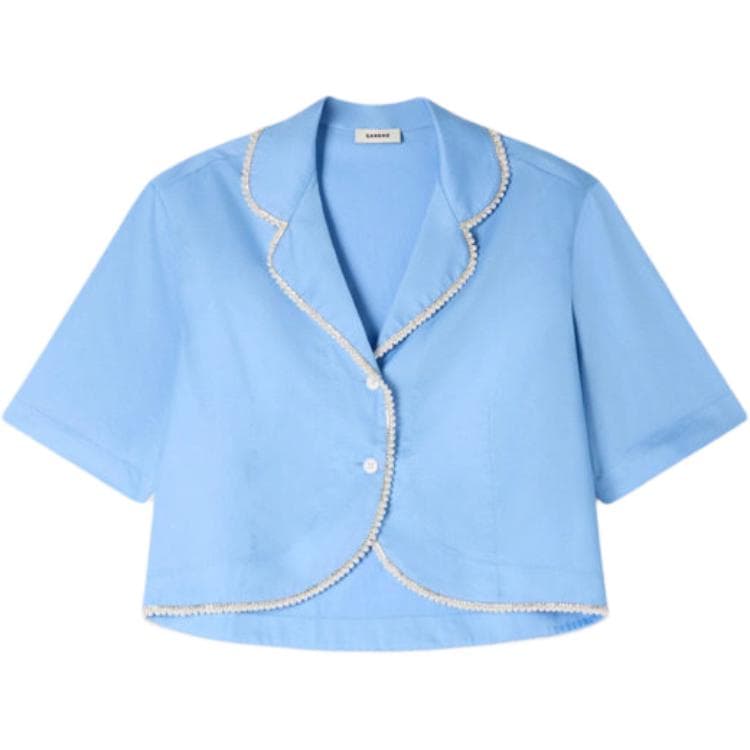 Блузка Sandro Blue Women's Shirts Сандро Синие Женские Рубашки - изображение 1