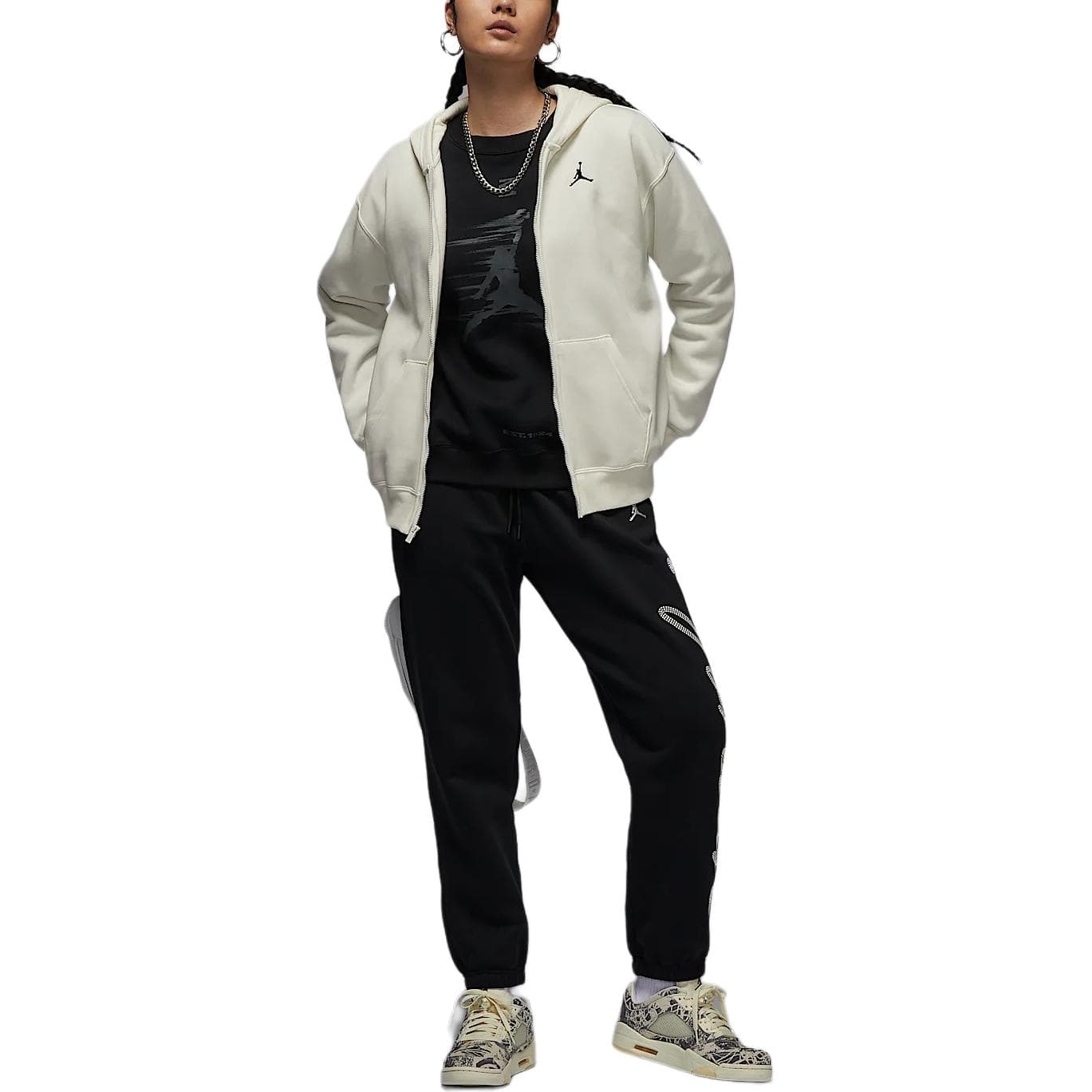 Худи Jordan Brooklyn Fleece FW24 Модный Минималистичный стиль С флисовой подкладкой Термический С капюшоном Молния Толстовка - изображение 2