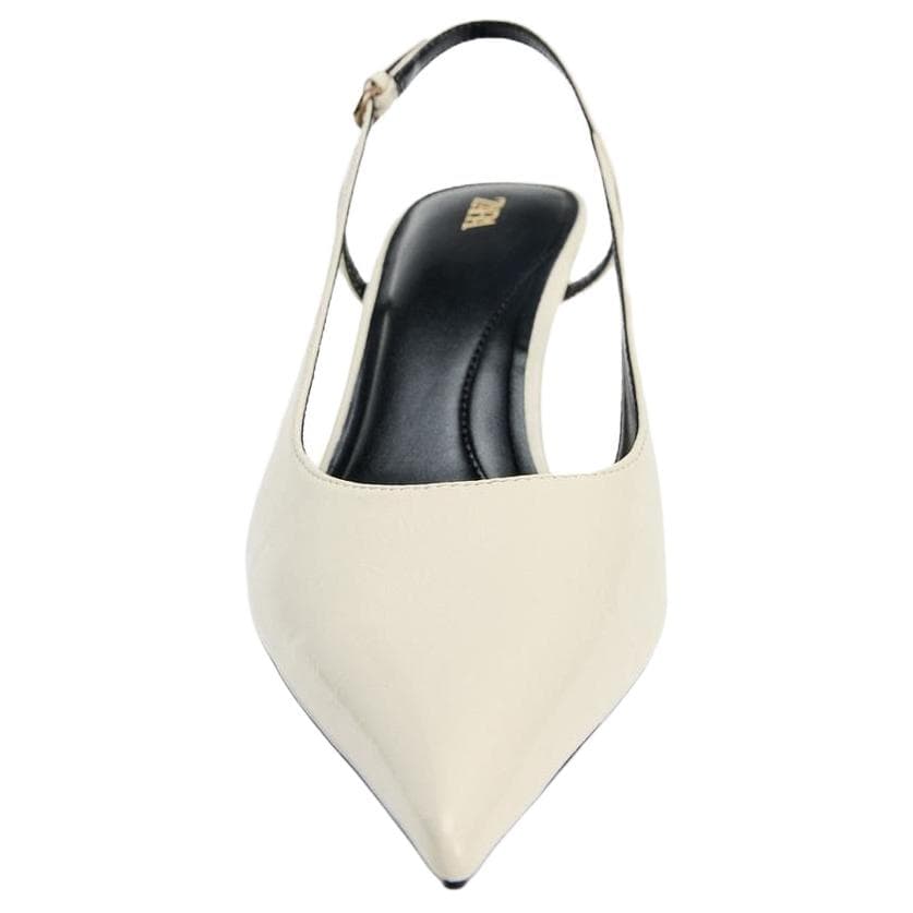 Туфли ZARA PU (полиуретан) Узкий каблук Высокие каблуки 6 см Женские Белые - изображение 5