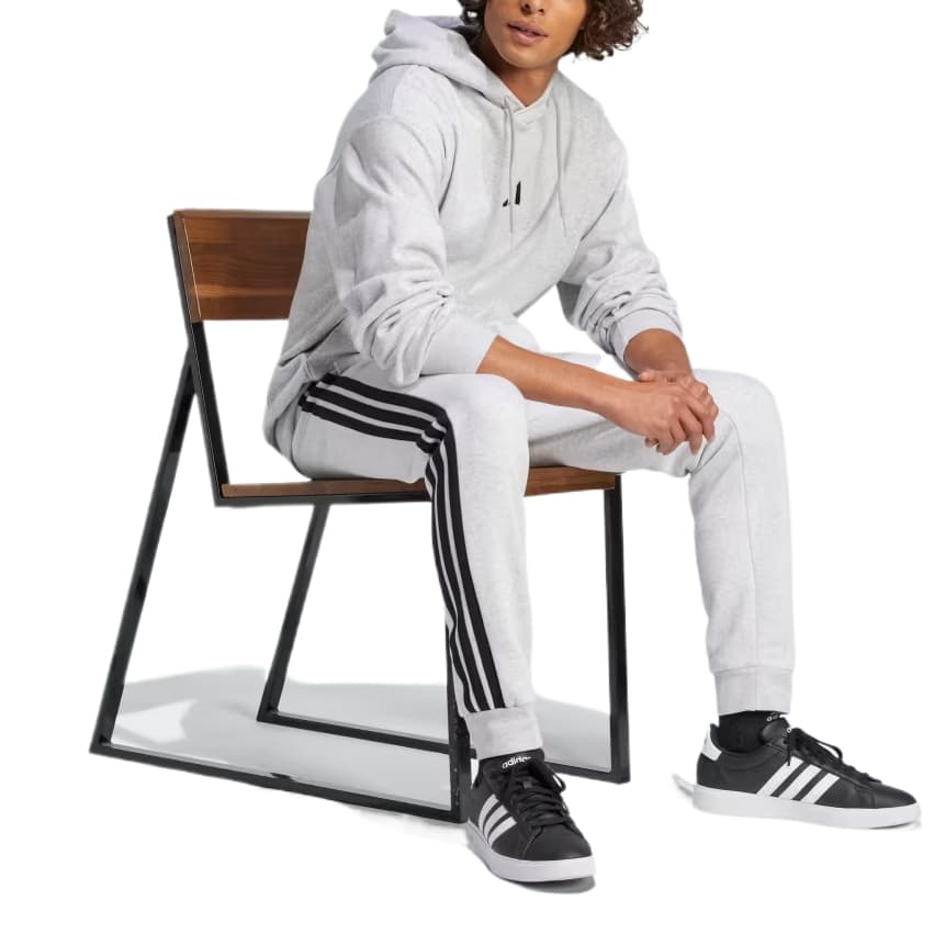 Штаны Adidas SportswearESSENTIALS Вязаные тренировочные брюки мужские светло-серые - изображение 4