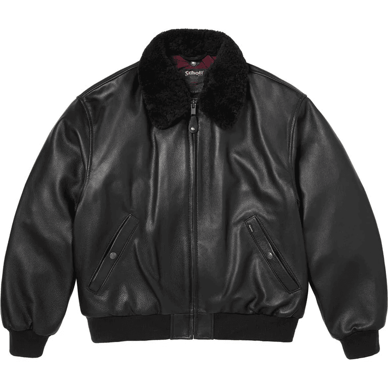 Куртка Supreme x Schott SS26 WEEK1 Овчина Ожерелье-чокер Бомбер Куртка Унисекс - изображение 1