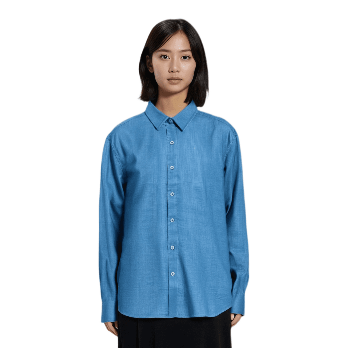 Блузка UNIQLO Рубашка Женская Королевский Синий - изображение 3