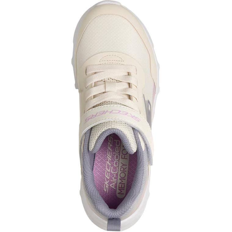 Кроссовки Skechers Kids Glide Step Износостойкий Дышащий Противоскользящий Низкий верх Повседневная детская обувь Бежевый - изображение 4