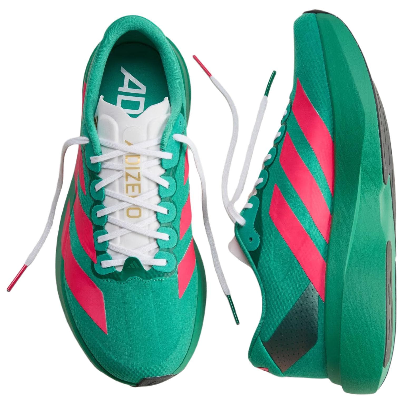 Кроссовки для бега Adidas Adizero Evo SL Дышащие Увеличивающие Высоту Беговые Кроссовки Мужские Сад Зеленый - изображение 3