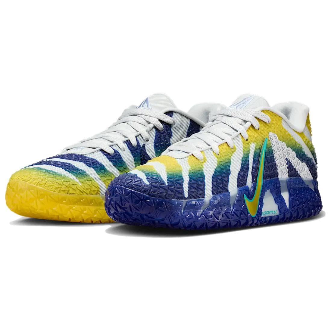 Кроссовки для баскетбола NIKE Ja 3 Oтскок Сцепление Low Топ Баскетбольные кроссовки Мужской Белый синий желтый - изображение 1