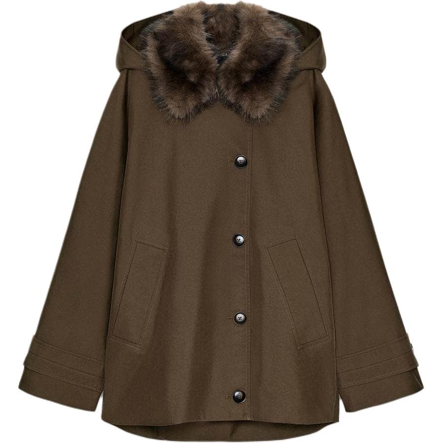 ZARA Темный хаки Женская тренч-куртка - изображение 1