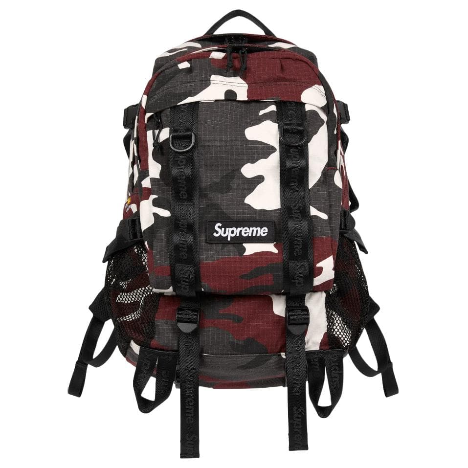 Рюкзак Supreme CORDURA® Хлопковая смесь Резистентная к разрыву ткань Рюкзак Унисекс Красный Камуфляж - изображение 1