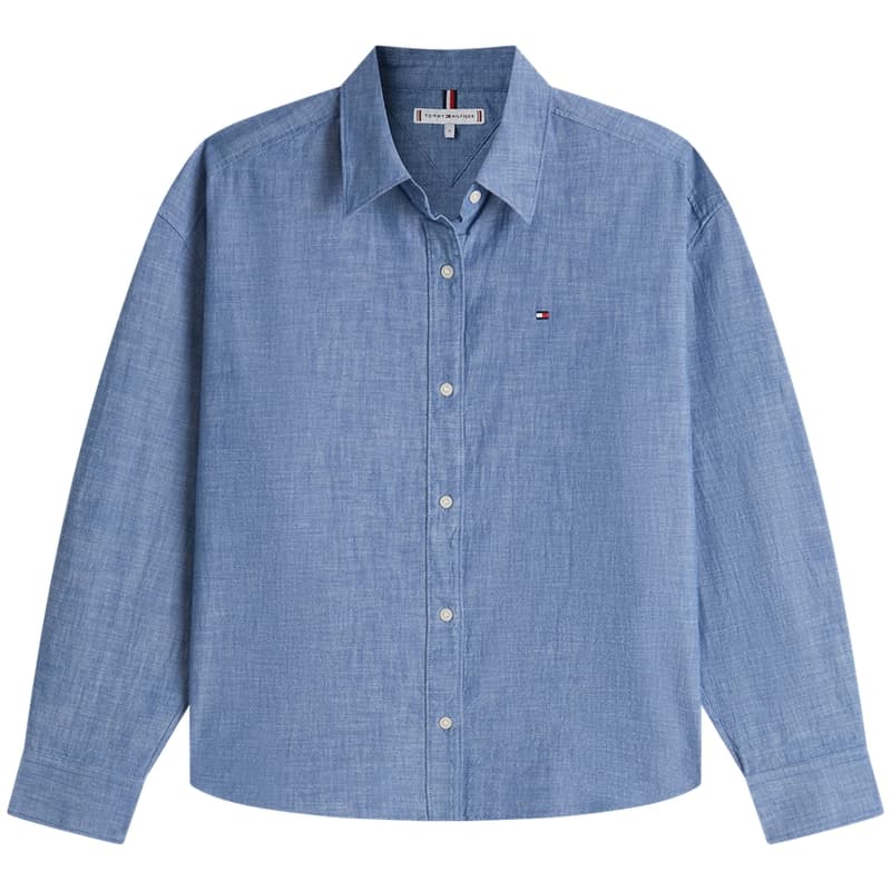 Блузка Tommy Hilfiger Blue DVA Women's Shirts Томми Хилфигер Синий DVA Женские Рубашки - изображение 1