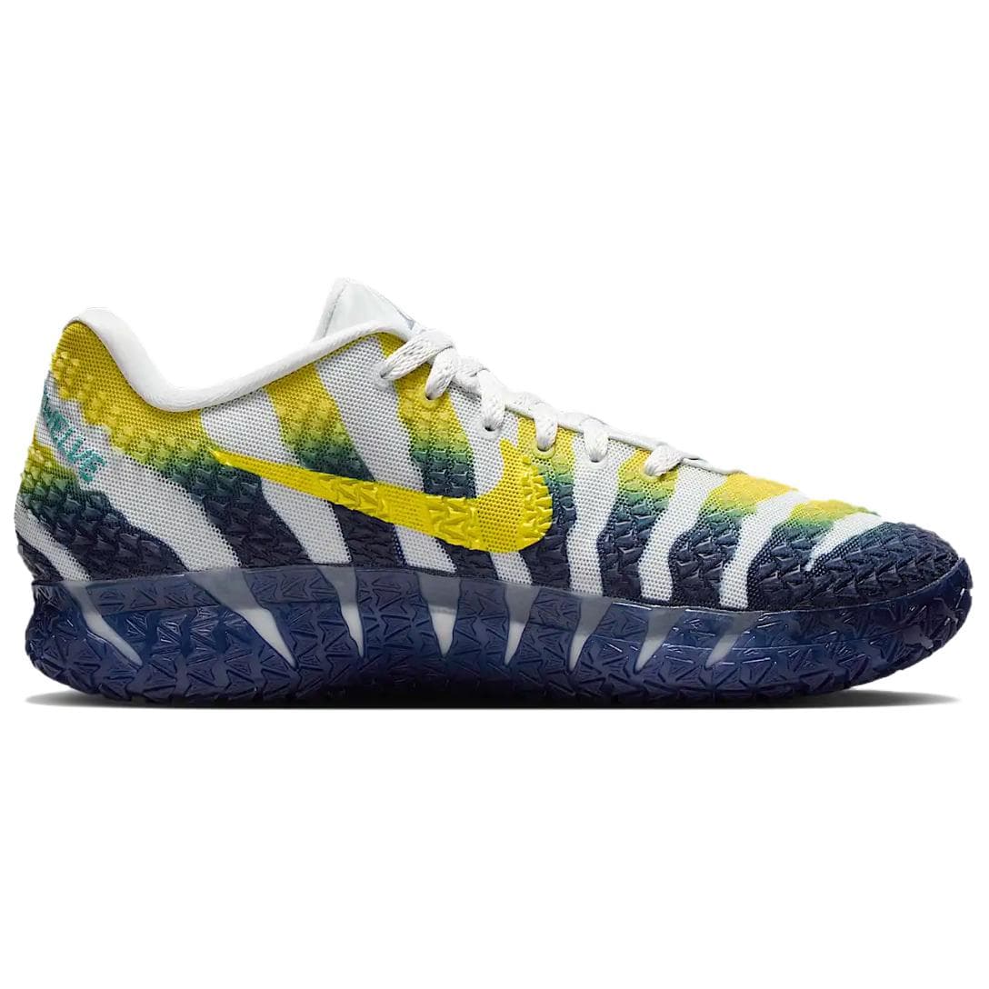 Кроссовки для баскетбола NIKE Ja 3 Oтскок Сцепление Low Топ Баскетбольные кроссовки Мужской Белый синий желтый - изображение 3