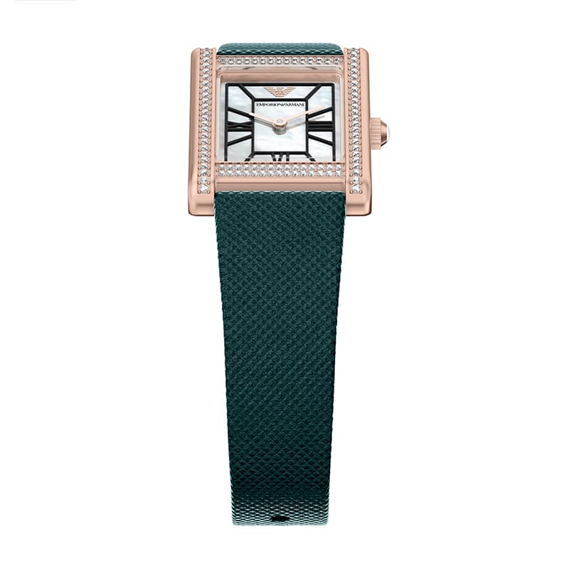 Механические часы EMPORIO ARMANI Маленький квадратный стол Часы с кварцевым механизмом Перламутровый циферблат - изображение 4