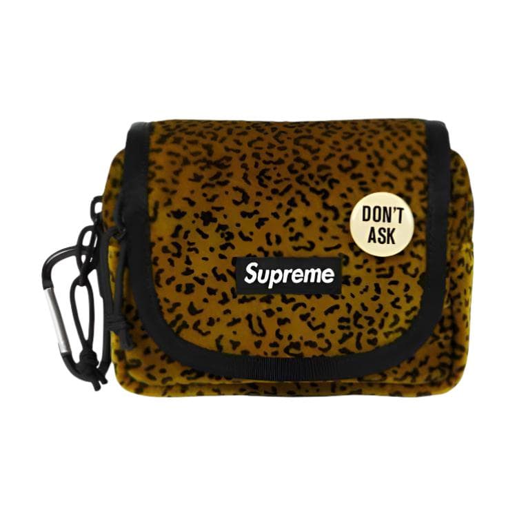 Портмоне Supreme Вельвет Флок с хлопковым украшением кошелек-монета мини унисекс коричневый и черный - изображение 1