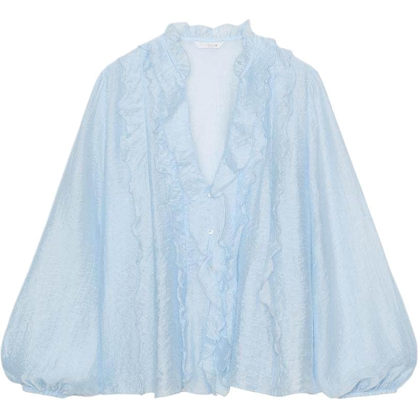 Блузка ZARA Sky Blue Женские Рубашки - изображение 1