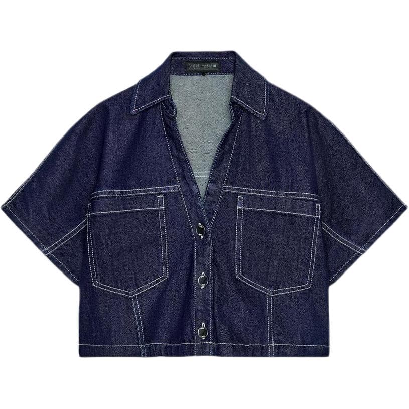 Блузка ZARA Синие Женские Рубашки - изображение 1