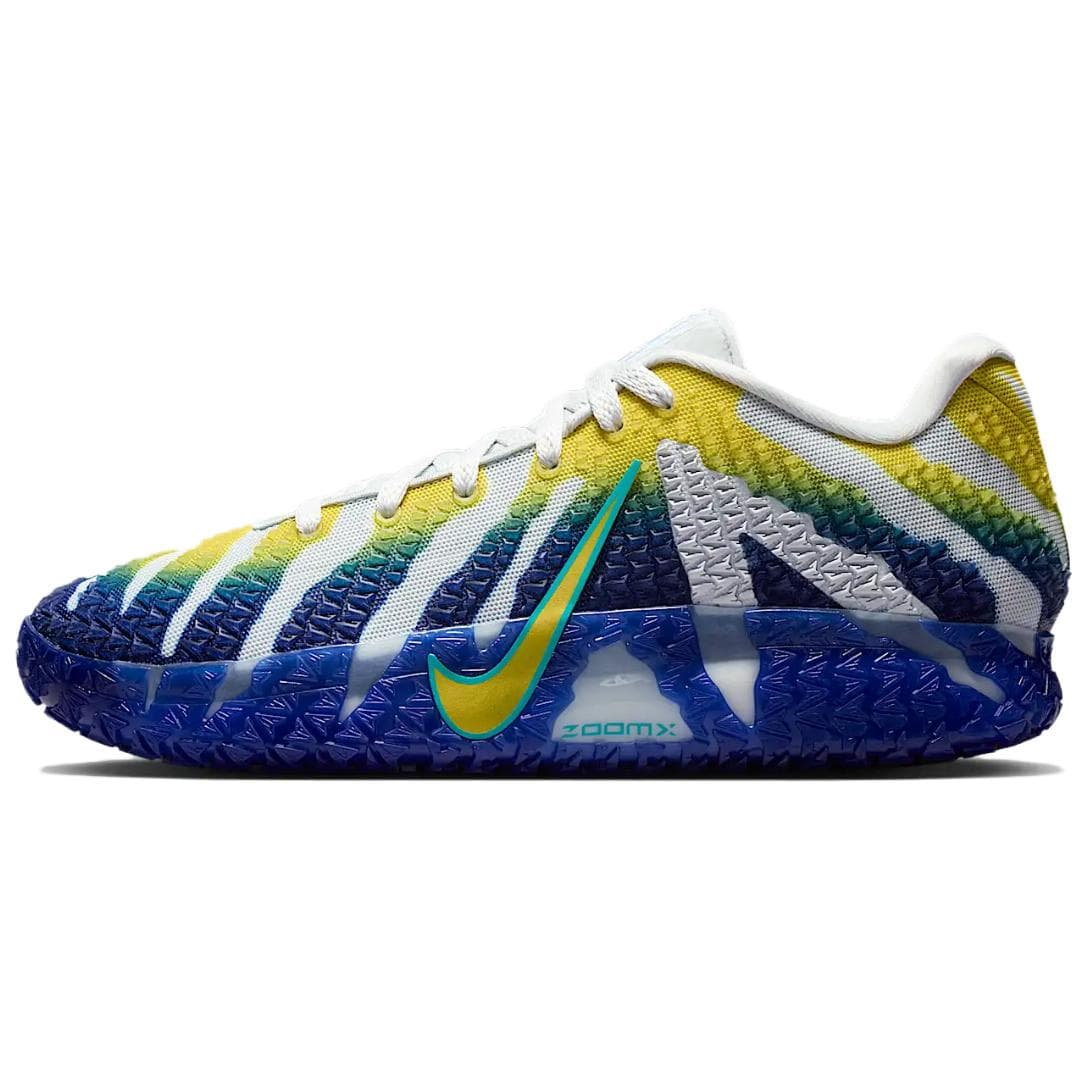 Кроссовки для баскетбола NIKE Ja 3 Oтскок Сцепление Low Топ Баскетбольные кроссовки Мужской Белый синий желтый - изображение 2