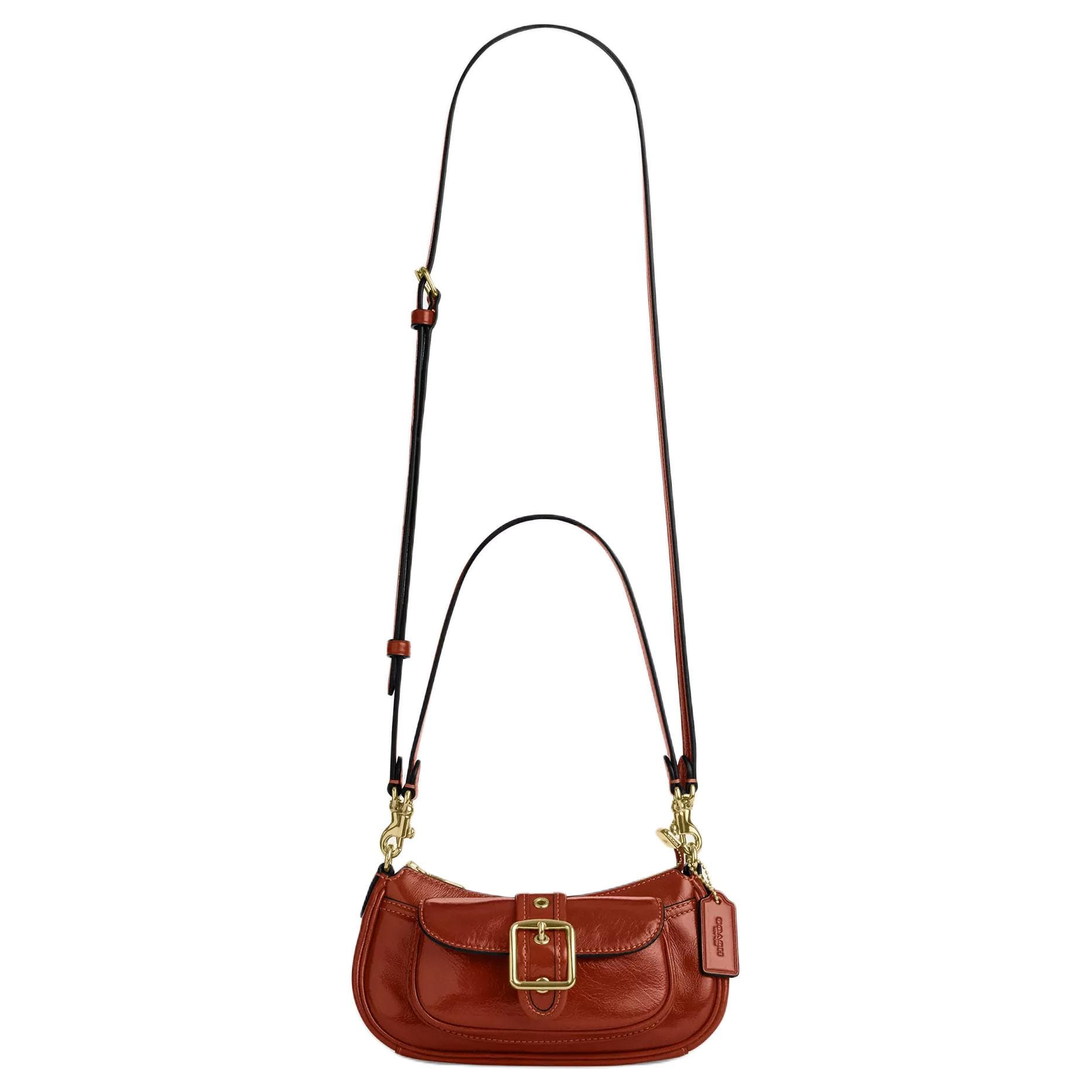 Мини-сумка COACH Ashton Кожа Плечевая Сумка Мини-Версия Женская Корица - изображение 2