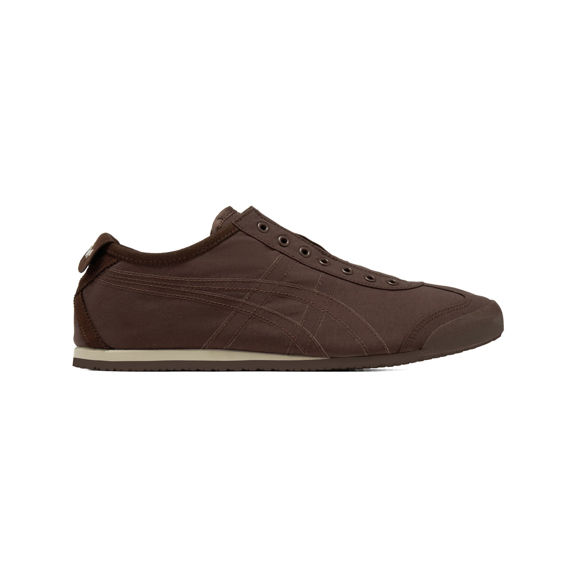 Кроссовки Onitsuka Tiger MEXICO 66 Slip-On Ткань Низкий Верх Повседневная Обувь Унисекс Темно-Коричневый - изображение 2