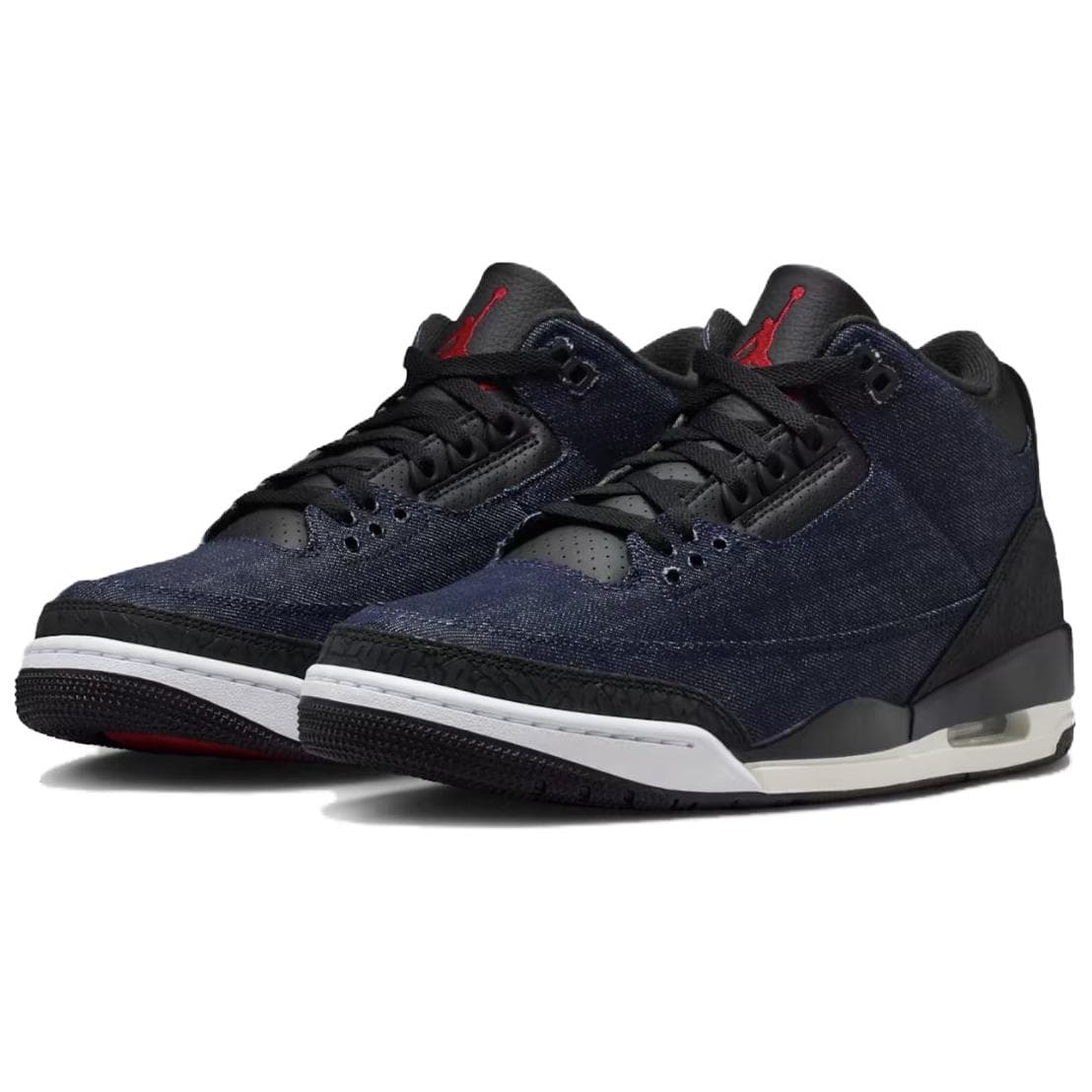 Ретро баскетбольные кроссовки Jordan X Levis Air Jordan 3 MID Топ Винтажные баскетбольные кроссовки Унисекс Синий черный - изображение 3