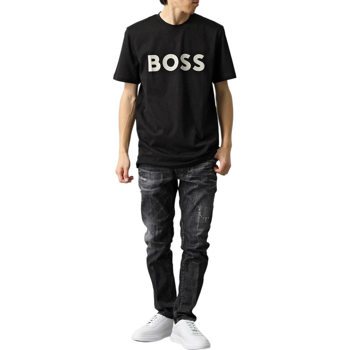 Футболка Hugo Boss FW24 T Рубашка Стандартная посадка Мужская Черная - изображение 3
