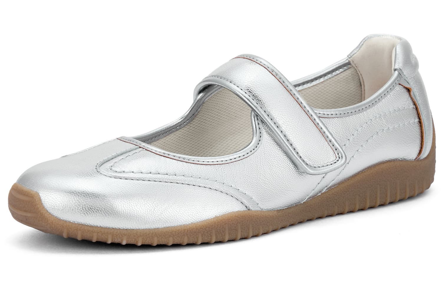 Тапочки Clarks Meridor Jane Корова Спилок Туфли Мэри Джейн Женские Серебристые - изображение 2
