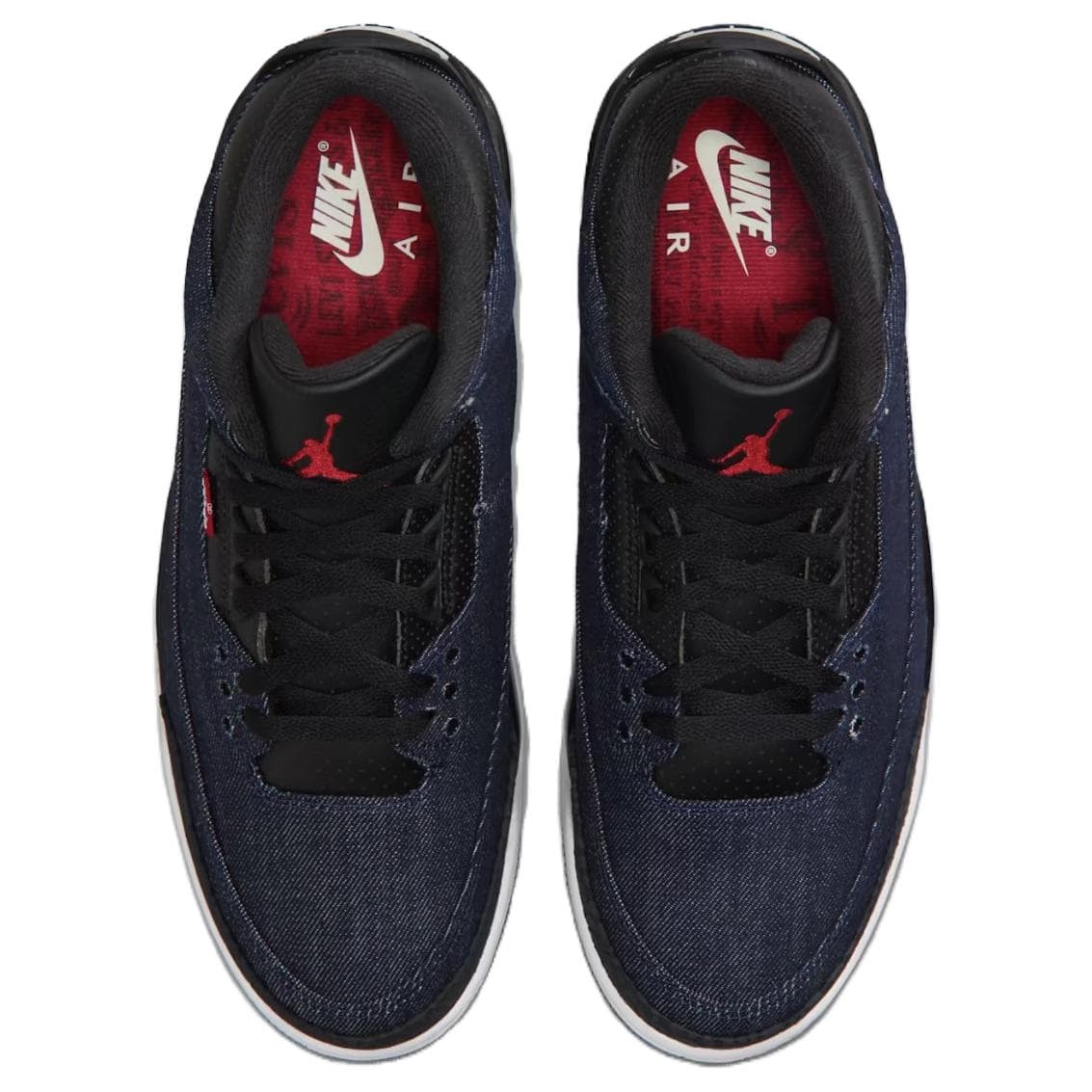Ретро баскетбольные кроссовки Jordan X Levis Air Jordan 3 MID Топ Винтажные баскетбольные кроссовки Унисекс Синий черный - изображение 4