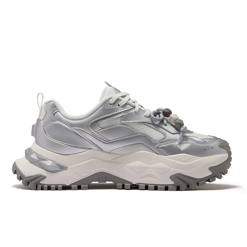 Кроссовки FILA FUSION BIANCO DX Низкие кеды для активного отдыха Женские Снег Космический серебристый - изображение 2