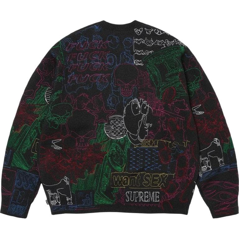 Кофта Supreme SS26 Коллаж Вышитый Свитер Унисекс - изображение 2