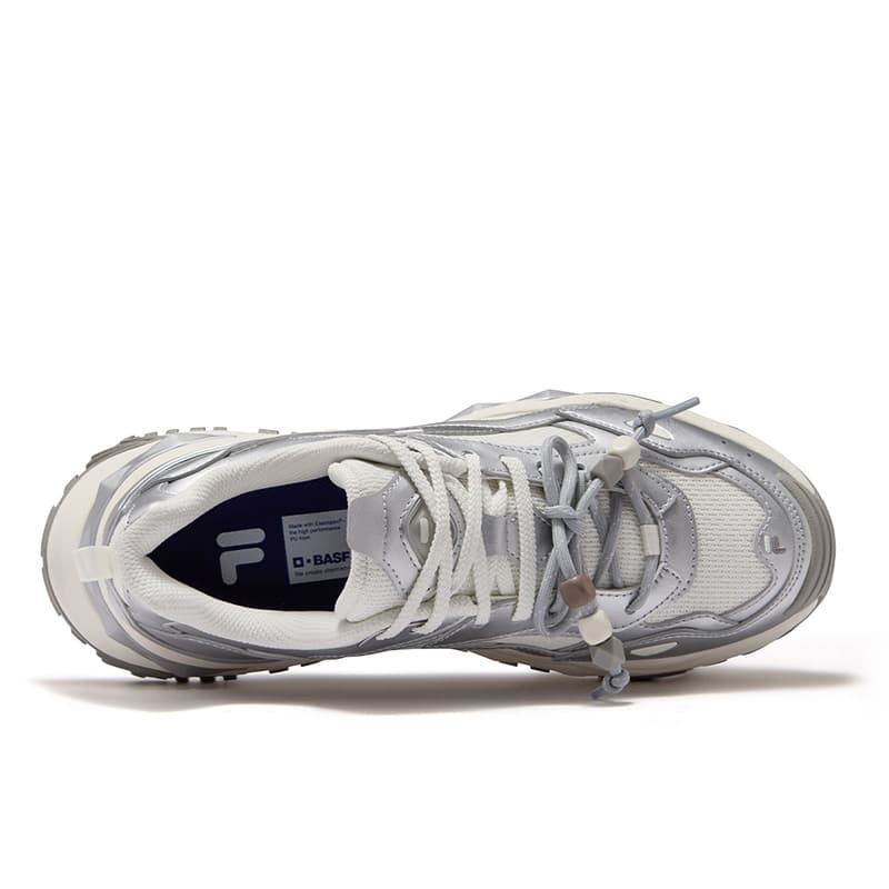 Кроссовки FILA FUSION BIANCO DX Низкие кеды для активного отдыха Женские Снег Космический серебристый - изображение 4
