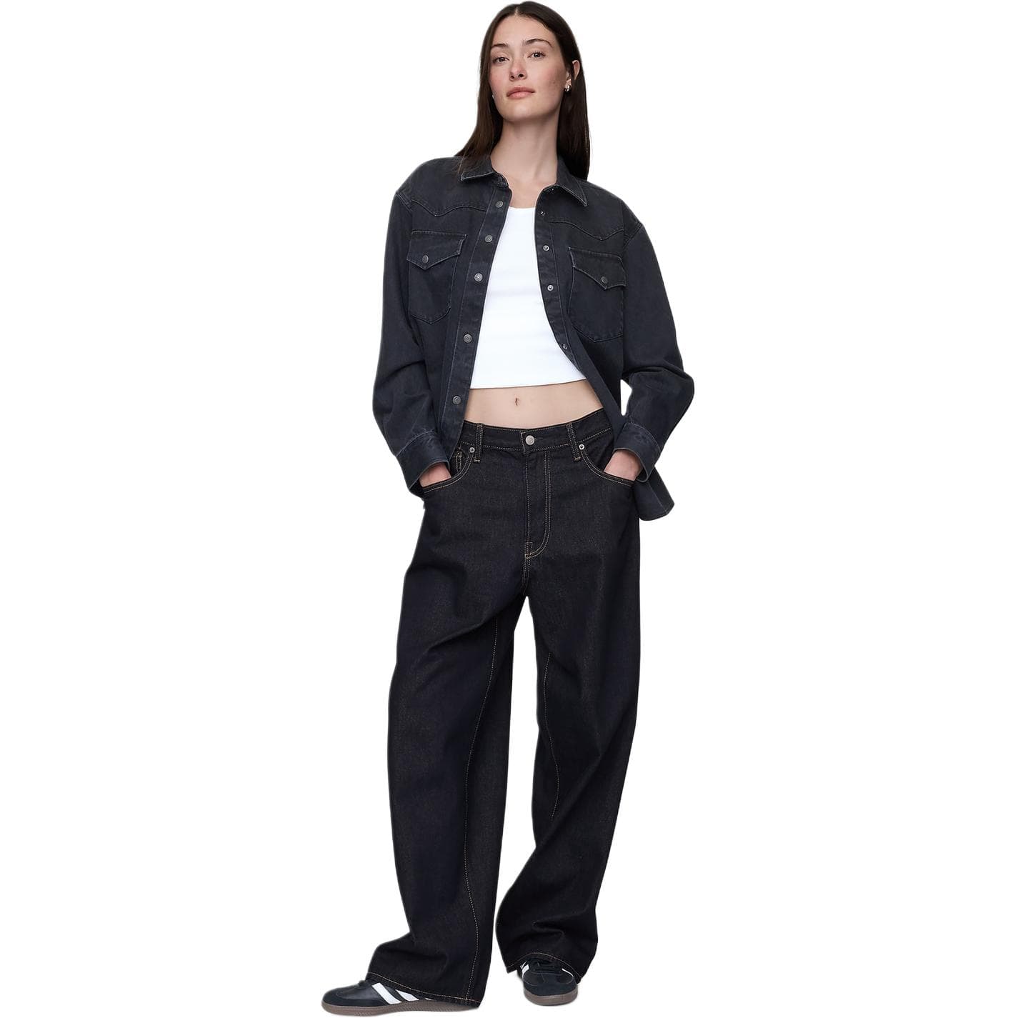 Штаны GAP Синий черный Унисекс Джинсы - изображение 4