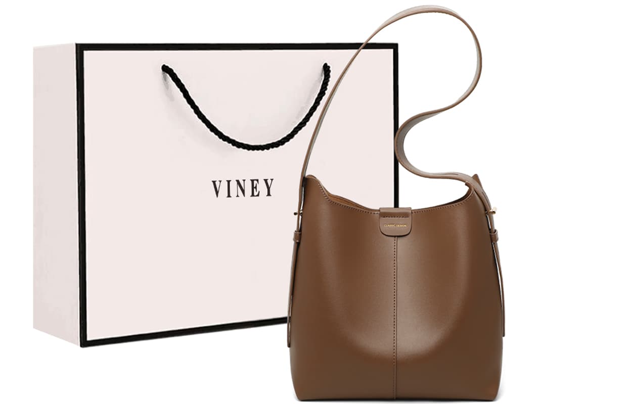 Мини-сумка VINEY Коровья кожа Сумки через плечо Женские Кофе - изображение 2