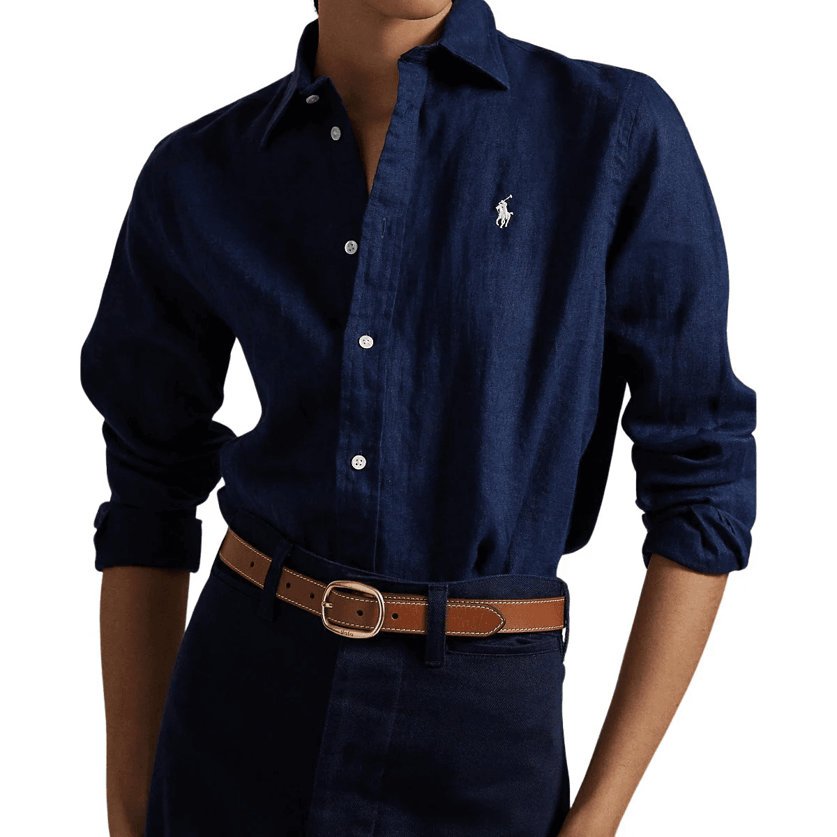 Блузка Рубашка Polo Ralph Lauren Классическая версия Женская Newport Морской синий - изображение 5